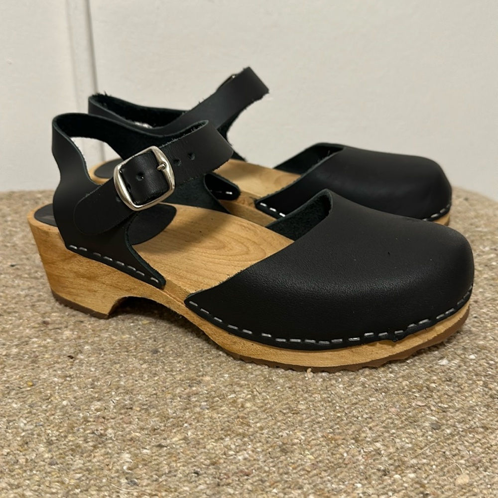 MIA Free People Sofia Clog Black Leather, Size 39 8-8.5